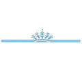 Diadema elástica azul claro para bebé con minicorona plateada y diamantes de imitación azules - Azul