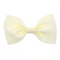 Classic cream solid color grosgrain ribbon bow hair clip for children and girls - Milk White