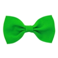 Small lime green grosgrain ribbon hair bow clip with textured fabric for girls - Christmas Green