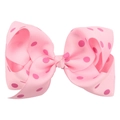 Barrette à cheveux à pois en ruban gros-grain rose clair pour filles et accessoires - Pois Roses Fushia