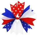 Barrette à cheveux nœud patriotique aux couleurs du drapeau USA pour bébés - Accessoire Cheveux Fleur Étoiles Rayures (HC084-6)
