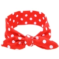 Red cotton baby headband with white polka dots and a cute bunny ear bow design - Kids / Red Polka Dot (Child)