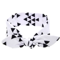 Soft cotton baby headband with black triangle print and decorative bunny ears knot - Kids / Black Triangle (Child)