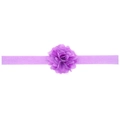 Bandeau à fleurs violettes avec pétales en maille souple et bande élastique pour filles - Violet Clair