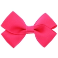 Handmade fuchsia grosgrain ribbon double layer hair bow clip for kids and girls - Small / Small Rose Red