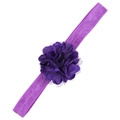 Bandeau enfant violet foncé avec fleur en mousseline et mesh multicouche accessoire - Violet foncé
