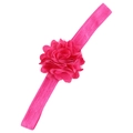 Bandeau élastique pour bébé avec grande fleur en tissu rose rouge et dentelle - Rouge Rose