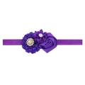 Fascia elastica viola per neonati con rose di seta e strass sfaccettati scintillanti - Viola