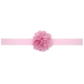 Charmant bandeau à fleurs rose fait main pour enfants en mousseline douce et tissu élastique - Rose