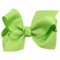 Vibrant bright green 8cm grosgrain ribbon bow hair clip for young girls and children - Green
