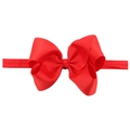 Diadema con lazo rojo de 12cm en cinta de grosgrain con alta elasticidad para bebés - Rojo