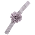 Bandeau bébé lavande avec bande élastique et fleur en tulle multicouche faite main - Gris