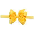 Diadema para bebé amarillo brillante de 12cm con lazo de fita y cinta elástica - Amarillo