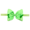 Diadema con lazo de cinta grosgrain verde neón de 12 cm para bebés y niños pequeños - Verde