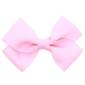 Pink grosgrain ribbon bow hair clip for girls with a textured symmetric design - Small / Small Pink