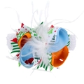 Fascia natalizia con piume e nastri in gros-grain colorati per bambine e neonate - 4#