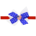 Patriotisches Baby Stirnband mit roter Schleife und blauem Sternmuster zum US Feiertag - Blau