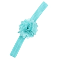 Bandeau bébé vert menthe avec fleurs en mousseline et bande en maille extensible - Bleu Turquoise