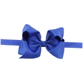 Royal blue baby headband featuring a 12cm grosgrain ribbon bow with elastic strap - Sapphire Blue