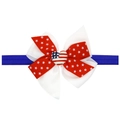 Baby Stirnband mit blauem Stern-Schleife und USA Flagge Herzdekor für Nationalfeiertag - Rot