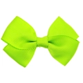 Neon lime green grosgrain ribbon bow hair clip with textured double-layer design - Small / Small Neon Green
