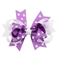 Pinza para el pelo con lazo de lunares morados y blancos para niñas - Morado