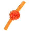 Bandeau bébé orange vif orné d'une fleur en maille superposée et d'un tissu doux - Orange