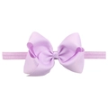Pale purple 12cm grosgrain bow headband for babies and toddlers with elastic band - Light Purple