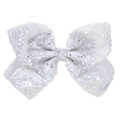 Barrette à cheveux à paillettes argentées de 8 pouces pour filles avec texture brillante - Argent