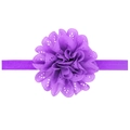 Bandeau bébé avec fleur violette évidée en tissu élastique et design découpé au laser - Violet