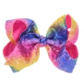 Barrette à cheveux à paillettes arc-en-ciel de 8 pouces avec motif écailles de poisson - Arc-en-ciel
