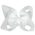 Lazo para el pelo blanco de cinta de grosgrain para niñas con diseño de capas múltiples - Blanco