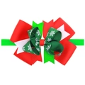 Kerst hoofdband met rood groen witte strik en decoratieve witte sneeuwvlok patronen - Witte Sneeuwvlok Print Multi-Layer Stijl (4号)