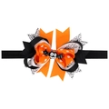 Bandeau Halloween pour bébé avec noeud orange et noir, toile d'araignée et chauve-souris - Style Nœud Chauve-souris (WS021-1)