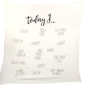 White cotton muslin baby milestone swaddle blanket with black milestones lettering - Growth Milestone Style (2#)