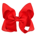 Lazo rojo grande para el pelo en cinta de falla, pinza de accesorio para niñas - Rojo
