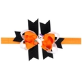 Bandeau Halloween avec nœud fantôme et élastique orange pour petites filles - Style Fantôme Citrouille (WS021-2)