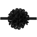 Fascia elastica per neonati con un grande fiore nero in tessuto traforato su bianco - Nero