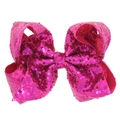 Barrette à cheveux gros nœud Jojo rose rouge à paillettes de 8 pouces pour filles - Rouge Rose