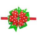 Bandeau de Noël avec nœud à pois rouges et verts sur un ruban élastique - Style Nœud à Pois Rouge et Vert (N° 8)
