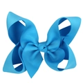 Pinza de pelo con lazo azul cerceta de cinta de falla con diseño de capas múltiples - Azul