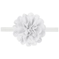 Bandeau élastique pour bébé blanc pur avec une grande fleur en dentelle ajourée - Blanc
