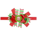 Bandeau de Noël pour bébé avec nœud multicouche rouge et vert et motif Père Noël - Ruban Ondulé Style Père Noël (N° 3)