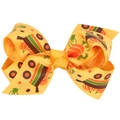 Fiocco per capelli giallo di Halloween con zucca e camion per accessori per capelli - Zucca Gialla Stampa Camion (N.14)