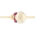 Fascia elastica per neonati con fiore in chiffon, perle e strass scintillanti - Pasta Di Fagioli Rossi Latte Bianco