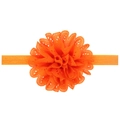 Bandeau élastique orange pour bébé avec une grande fleur décorative ajourée souple - Orange