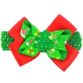 Diadema navideña para bebés con lazo rojo y verde y árbol de lentejuelas - Estilo Patrón Gorro Navidad Bastón de Caramelo (5)