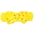 Bandeau élastique jaune pour bébé avec un grand nœud à pois orange vif décoratif - Jaune à Pois Orange