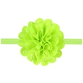 Bandeau élastique pour bébé avec grande fleur découpée de couleur vert citron vif - Vert Fluorescent