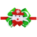 Bandeau de Noël avec nœud de bonhomme de neige et ruban vert blanc et élastique - Décoration en Feutre Bonhomme de Neige 3D (N° 12)